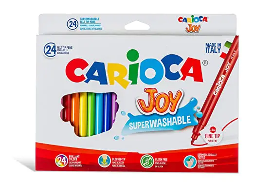 Carioca Pennarelli Colorati Superlavabili Con Punta In Feltro Confezione Da  12 Multicolor