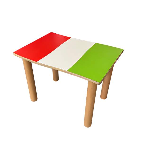 tavolo tricolore in legno multistrato
